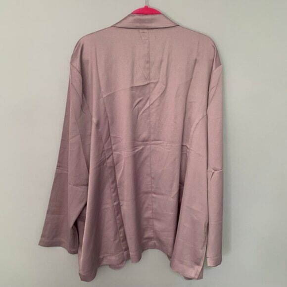 NEW Maurices light mauve collared satin feel long sleeve lightweight blazer - Picture 6 of 9